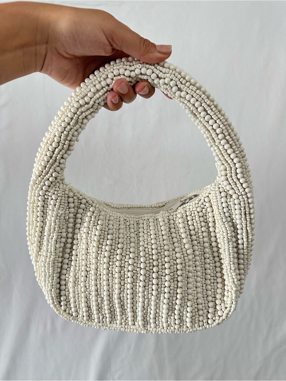 Antik Kraft Cream Beaded Mini Shoulder Bag